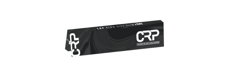 CRP King Size Slim + Tips - Closing Flap Black