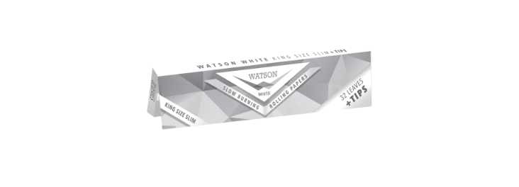 Watson King Size Slim + Tips - Closing Flap White