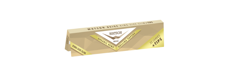 Watson King Size Slim + Tips - Closing Flap Beige