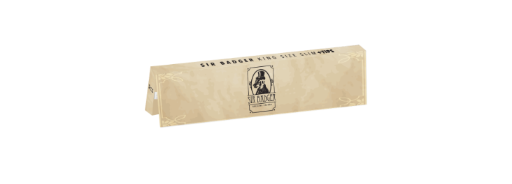 Sir Badger King Size Slim + Tips - Closing Flap Beige